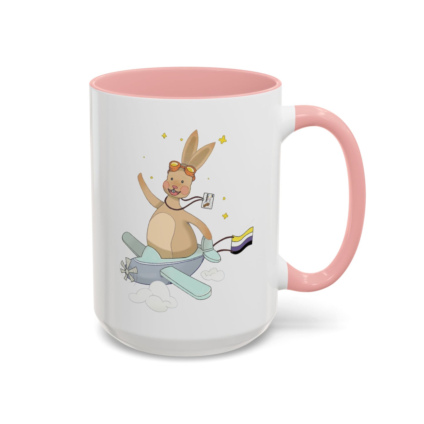 Badgie Ceramic Coffee Mug - Nonbinary Rabbit “Rex”