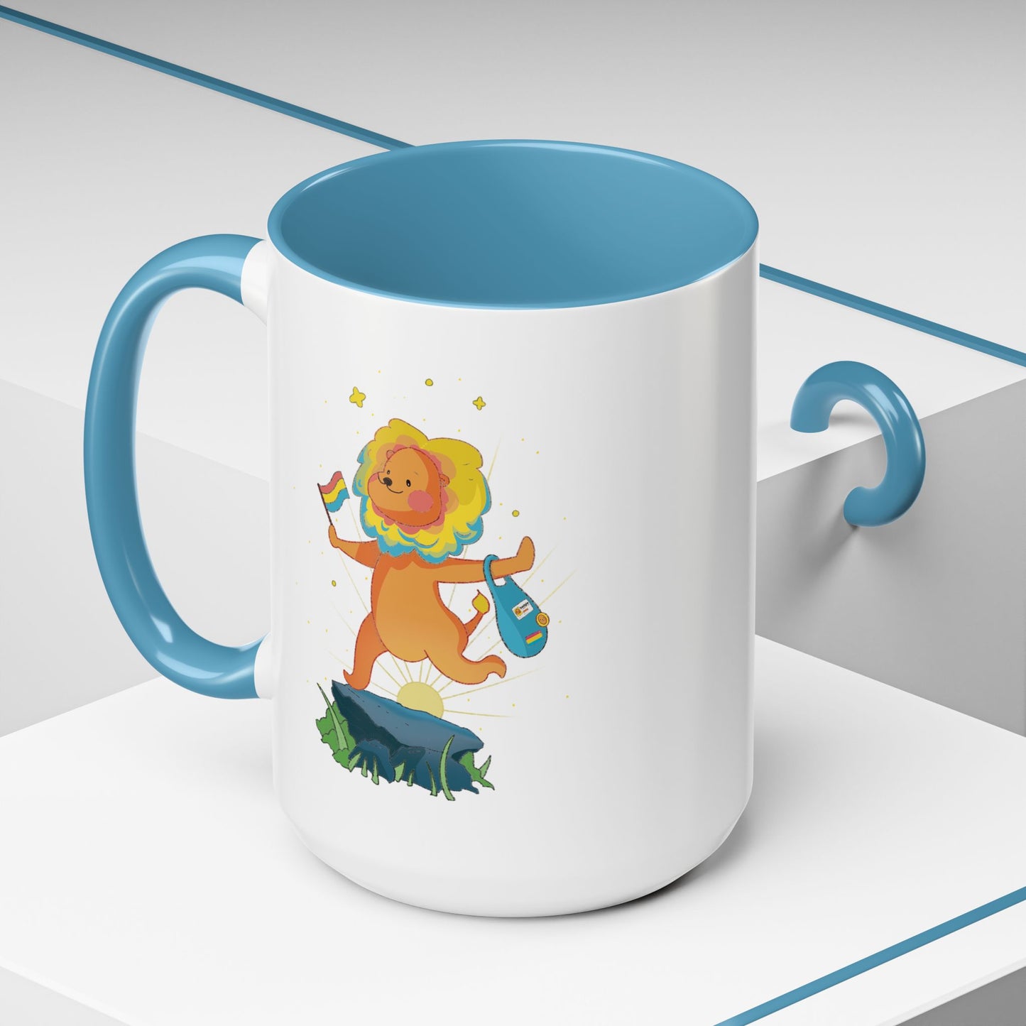 Badgie Ceramic Coffee Mug - Pansexual Lion "Barb"