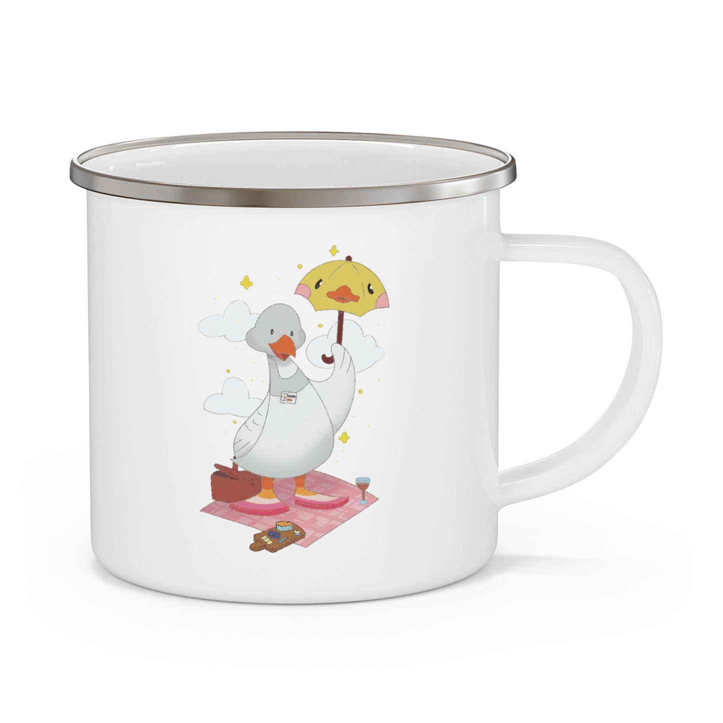 Badgie Enamel Camping Mug - Lesbian Goose “Tula”