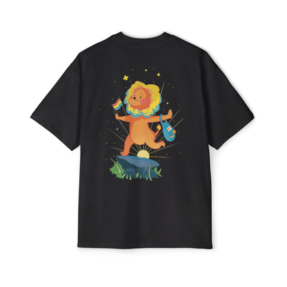 Badgie Oversized Heavy Drop Shoulder T-Shirt -  Pansexual Lion "Barb"