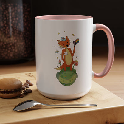 Badgie Ceramic Coffee Mug - Pride Fox "Kit"