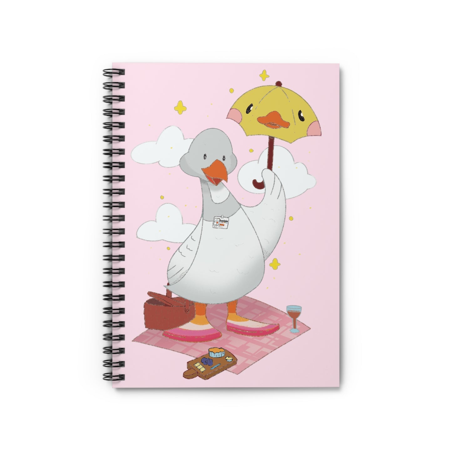 Badgie Spiral Notebook Ruled Lines - Lesbian Goose "Tula"