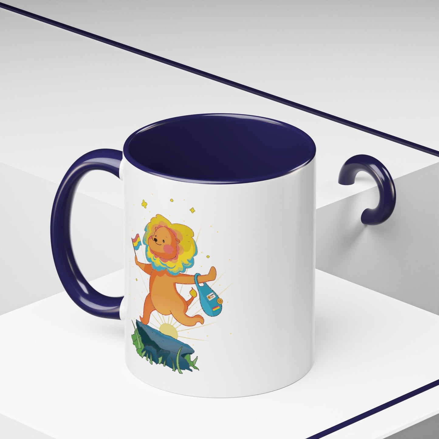 Badgie Ceramic Coffee Mug - Pansexual Lion "Barb"