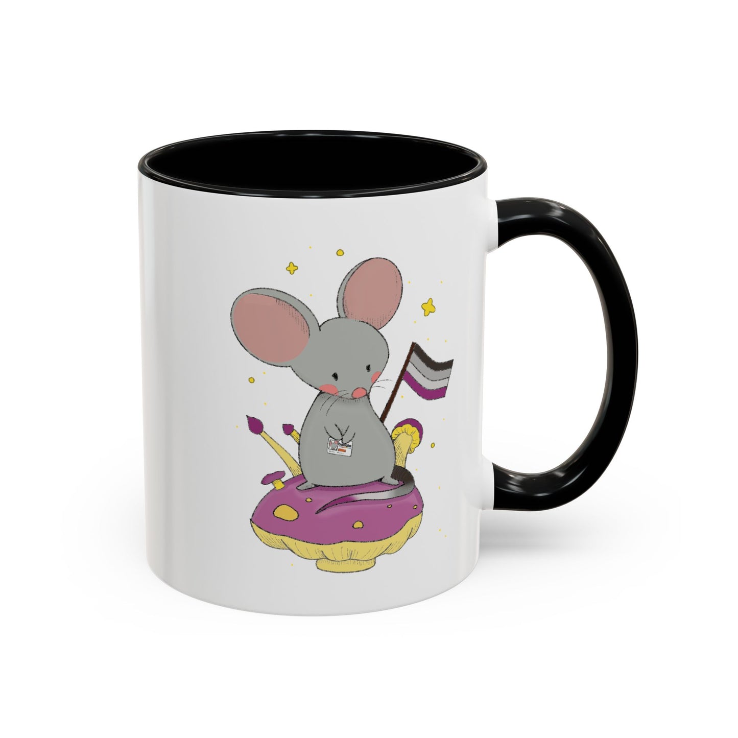 Badgie Ceramic Coffee Mug - Asexual Mouse "Roan"