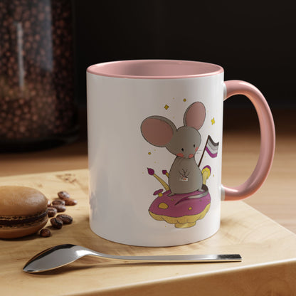 Badgie Ceramic Coffee Mug - Asexual Mouse "Roan"