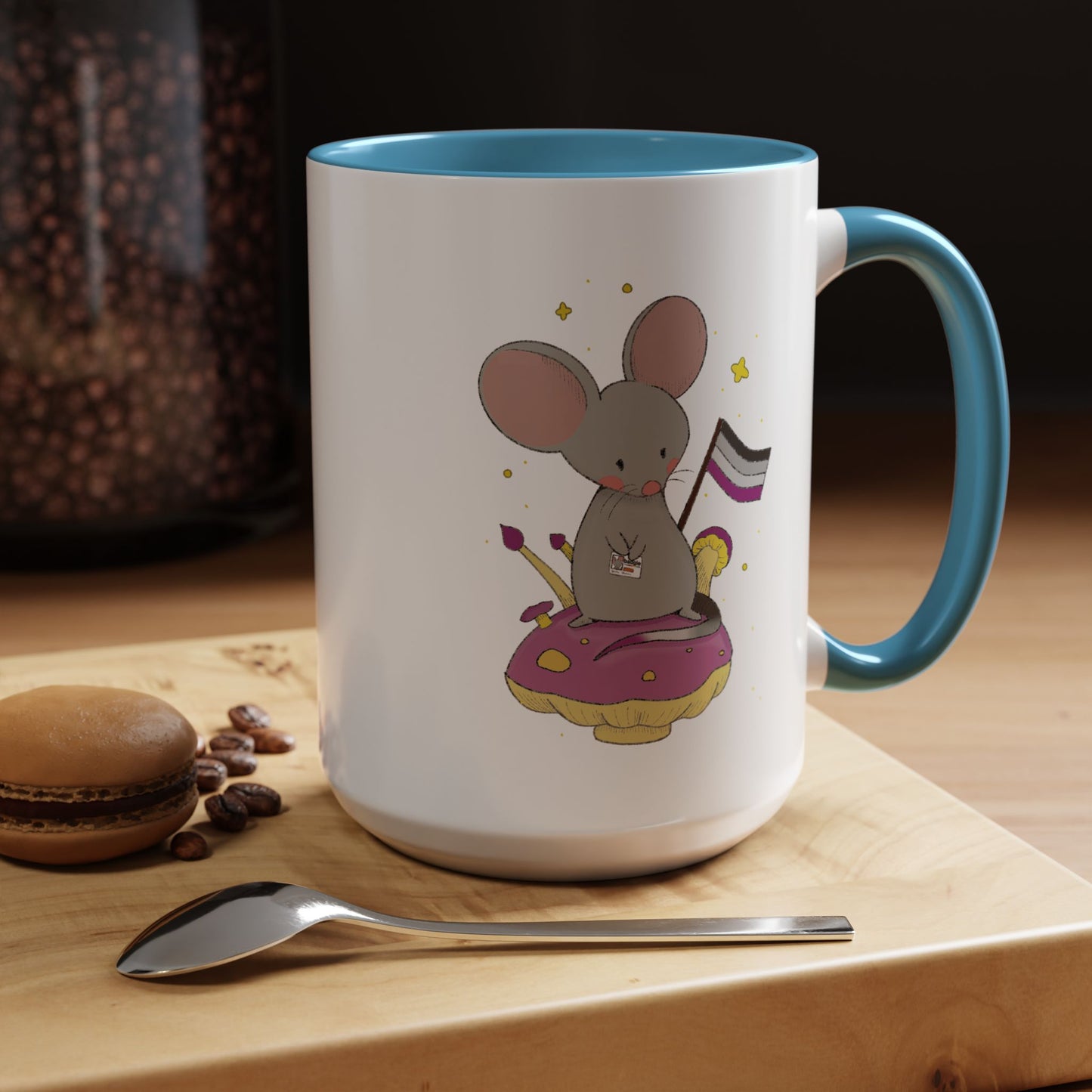 Badgie Ceramic Coffee Mug - Asexual Mouse "Roan"