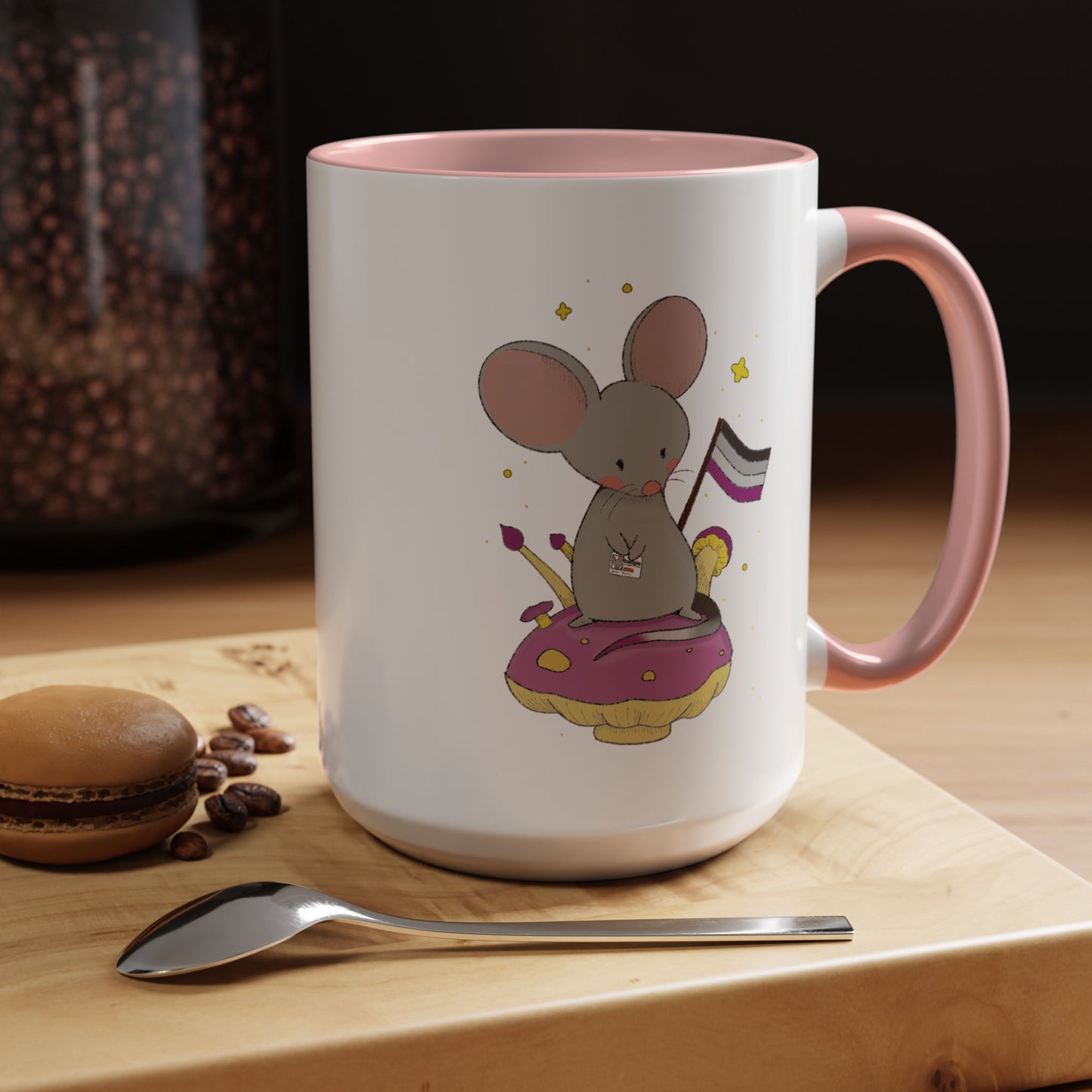 Badgie Ceramic Coffee Mug - Asexual Mouse "Roan"