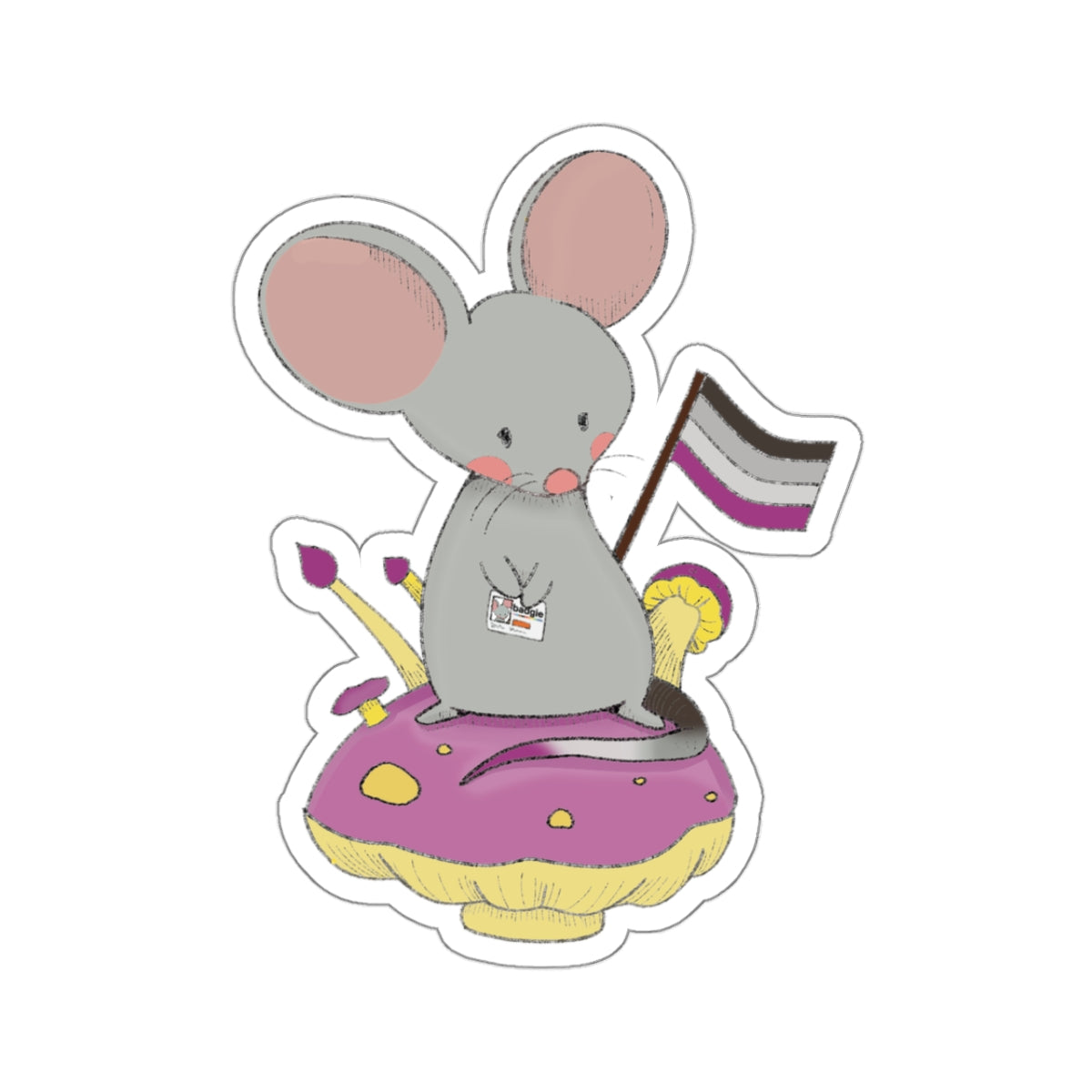 Kiss-Cut Stickers - Asexual Mouse "Roan"