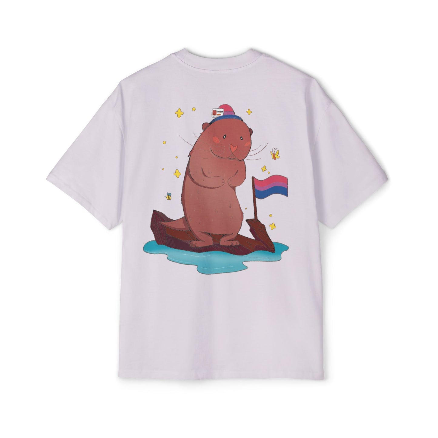 Badgie Oversized Heavy Drop Shoulder T-Shirt - Bisexual Otter "River"