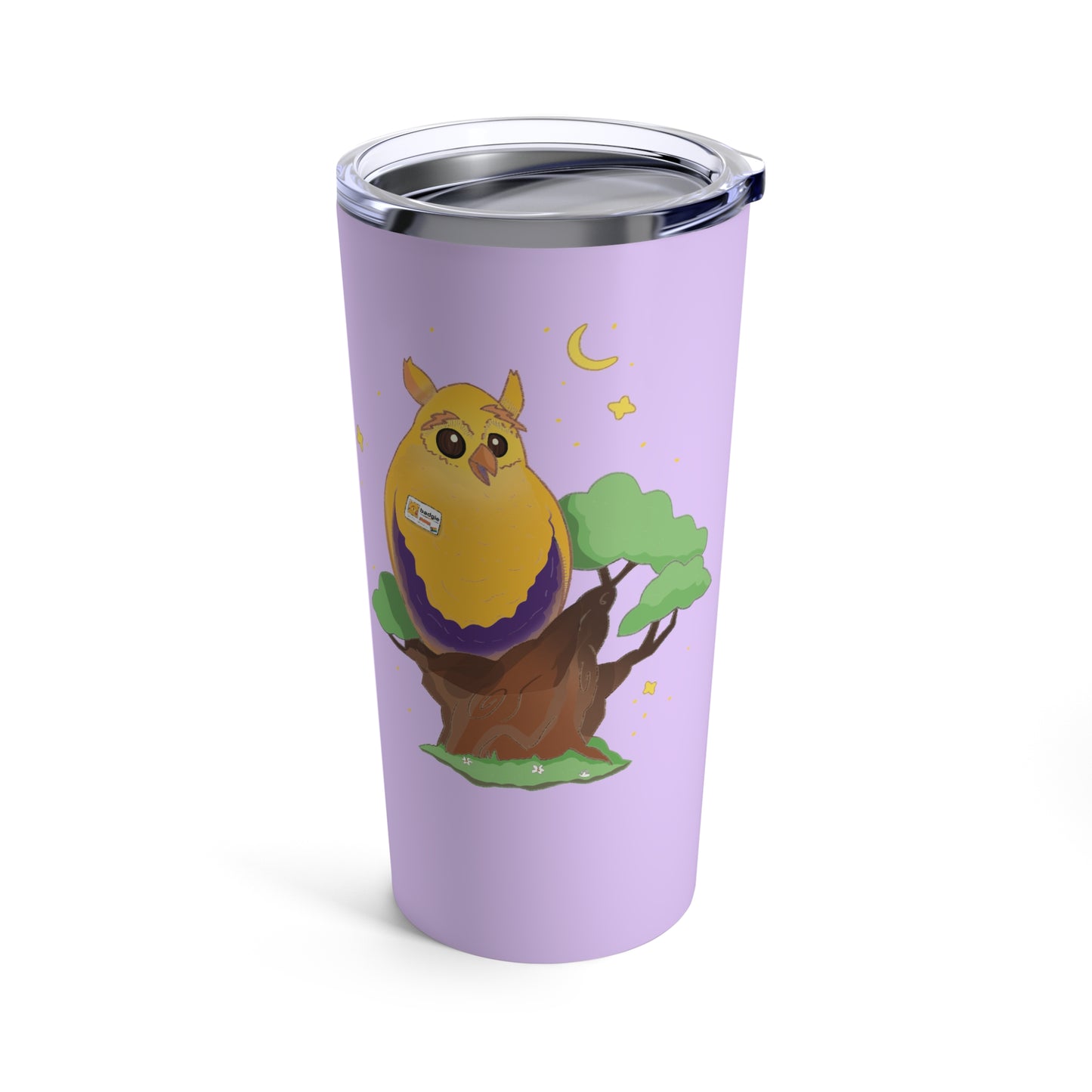 Badgie Coffee Tumbler 20oz/600mL - Intersex Owl "Albert"