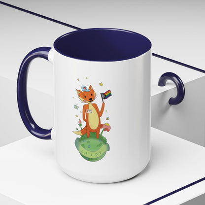 Badgie Ceramic Coffee Mug - Pride Fox "Kit"