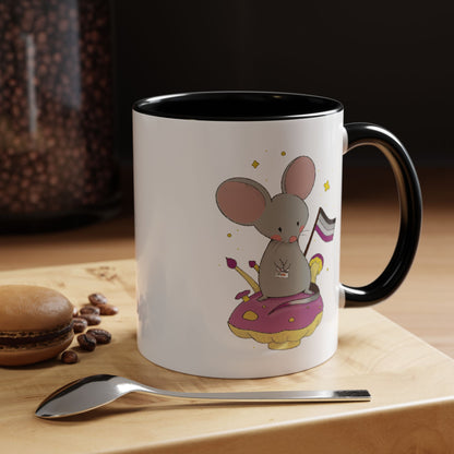 Badgie Ceramic Coffee Mug - Asexual Mouse "Roan"