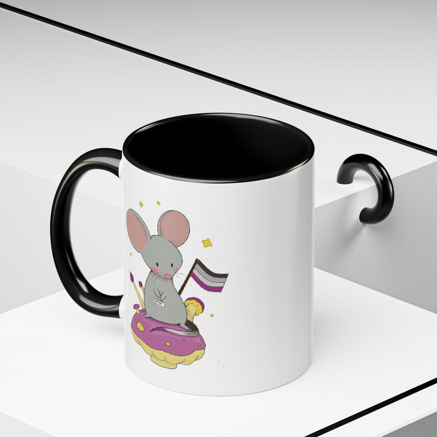 Badgie Ceramic Coffee Mug - Asexual Mouse "Roan"