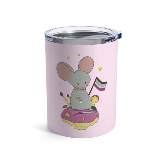 Badgie Coffee Tumbler 10oz/295mL - Asexual Mouse "Roan"