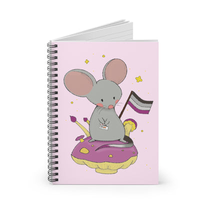 Badgie Spiral Notebook Ruled Lines - Asexual Mouse "Roan"