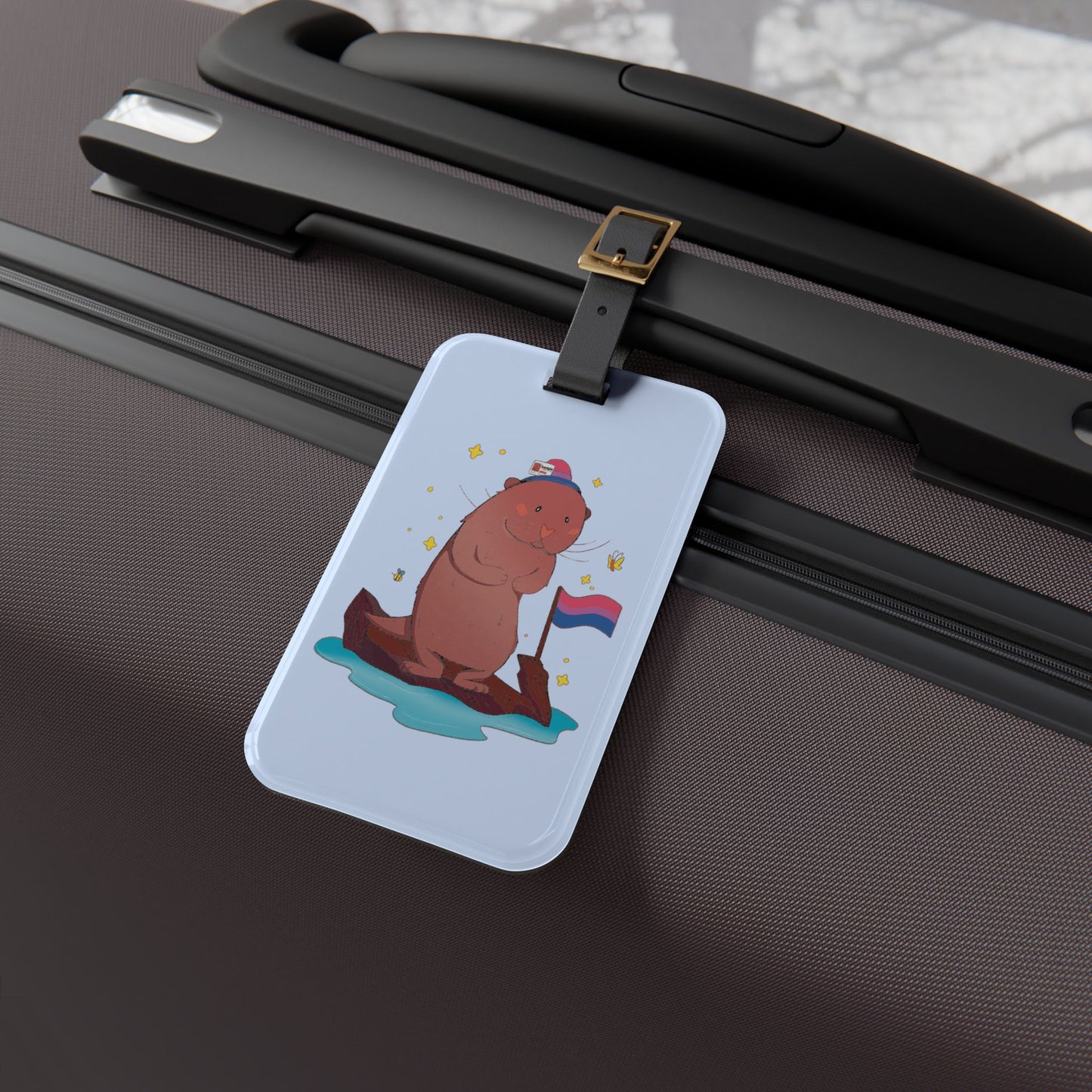 Badgie Luggage Tag - Bisexual Otter "River"