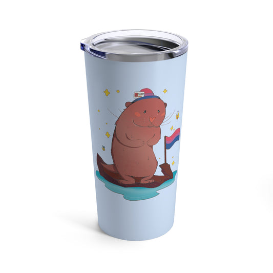 Badgie Coffee Tumbler 20oz/600mL - Bisexual Otter "River"