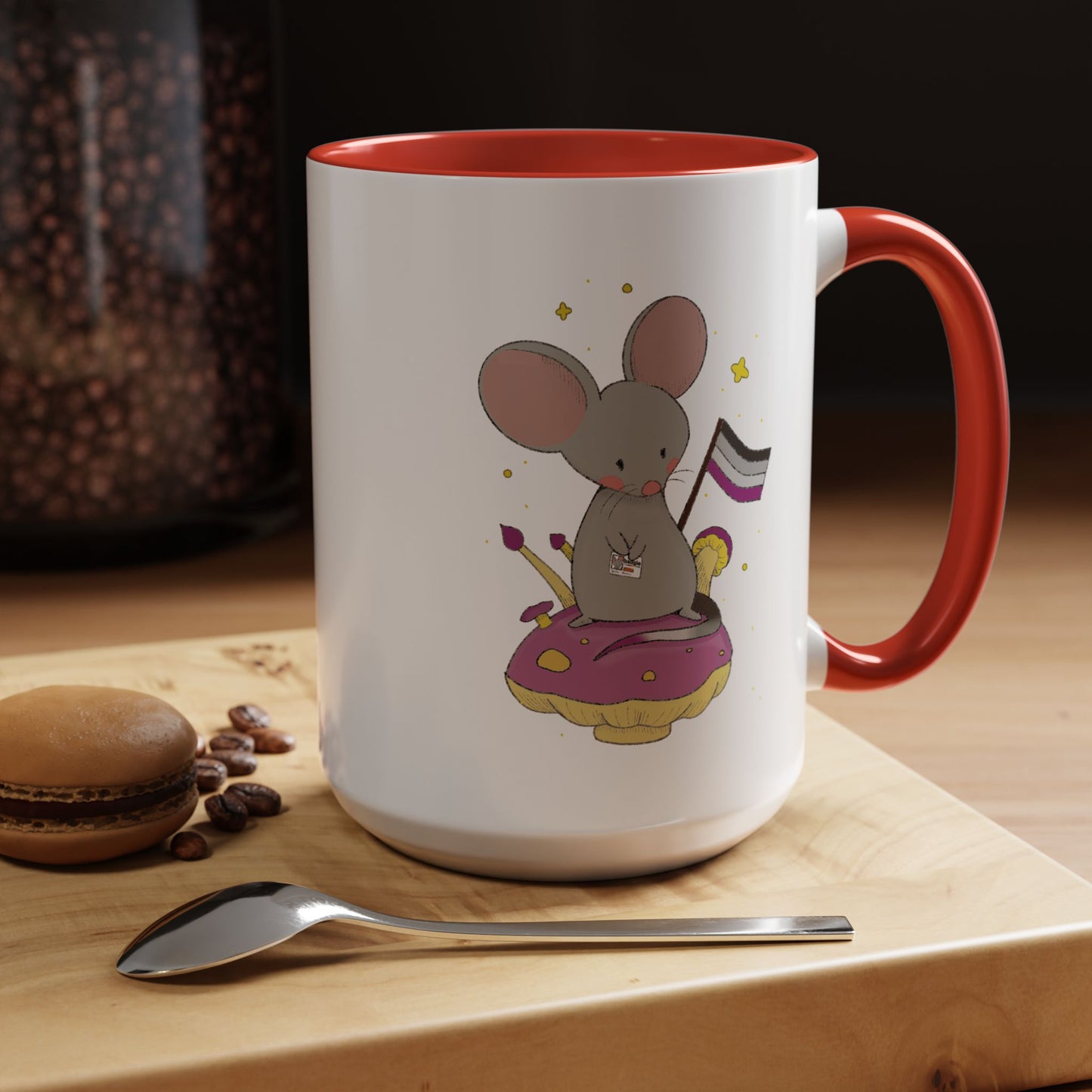 Badgie Ceramic Coffee Mug - Asexual Mouse "Roan"