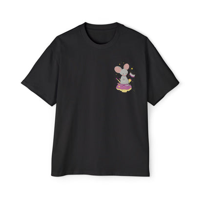 Badgie Oversized Heavy Drop Shoulder T-Shirt -  Asexual Mouse "Roan"