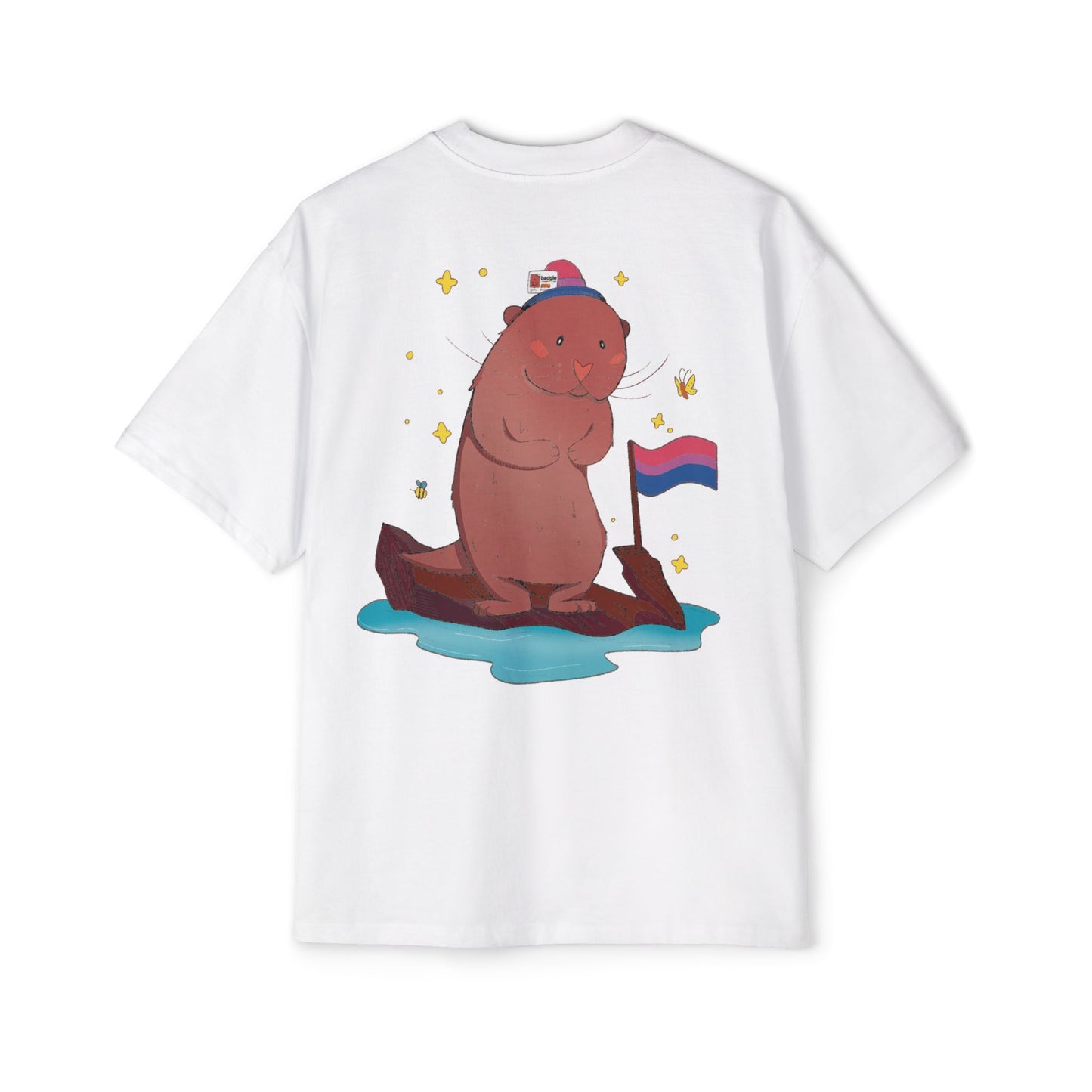 Badgie Oversized Heavy Drop Shoulder T-Shirt - Bisexual Otter "River"