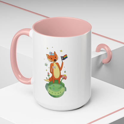 Badgie Ceramic Coffee Mug - Pride Fox "Kit"