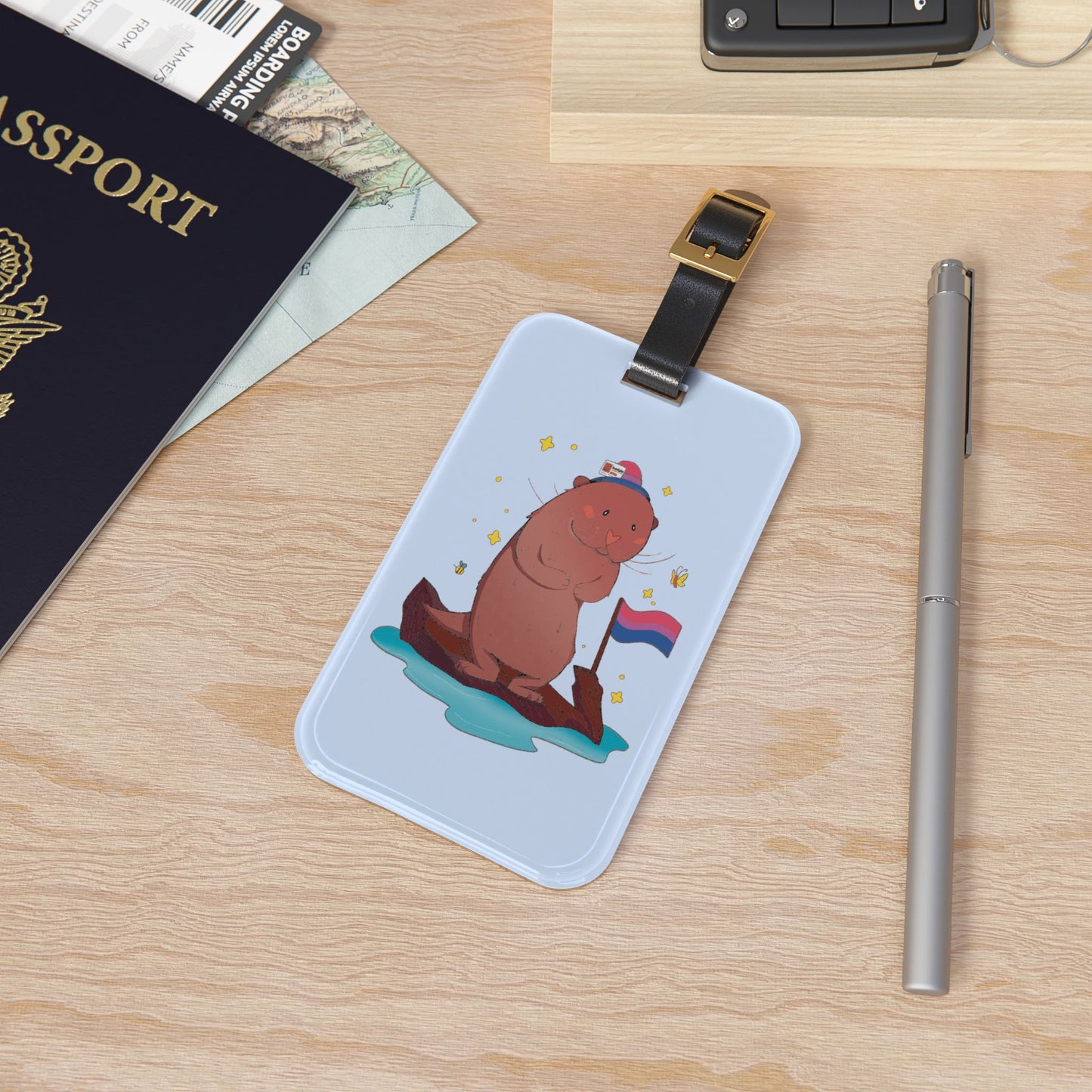 Badgie Luggage Tag - Bisexual Otter "River"