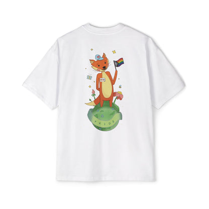 Badgie Oversized Heavy Drop Shoulder T-Shirt - Pride Fox "Kit"