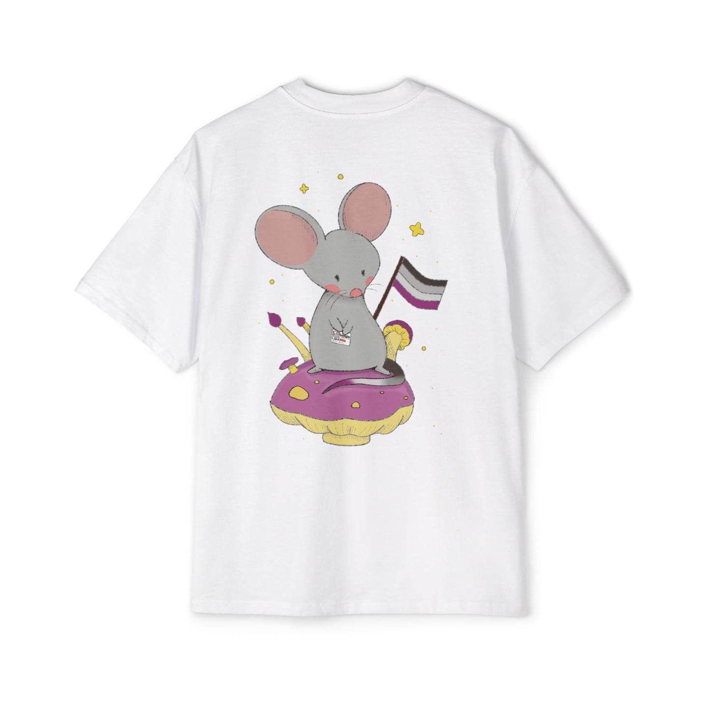 Badgie Oversized Heavy Drop Shoulder T-Shirt -  Asexual Mouse "Roan"