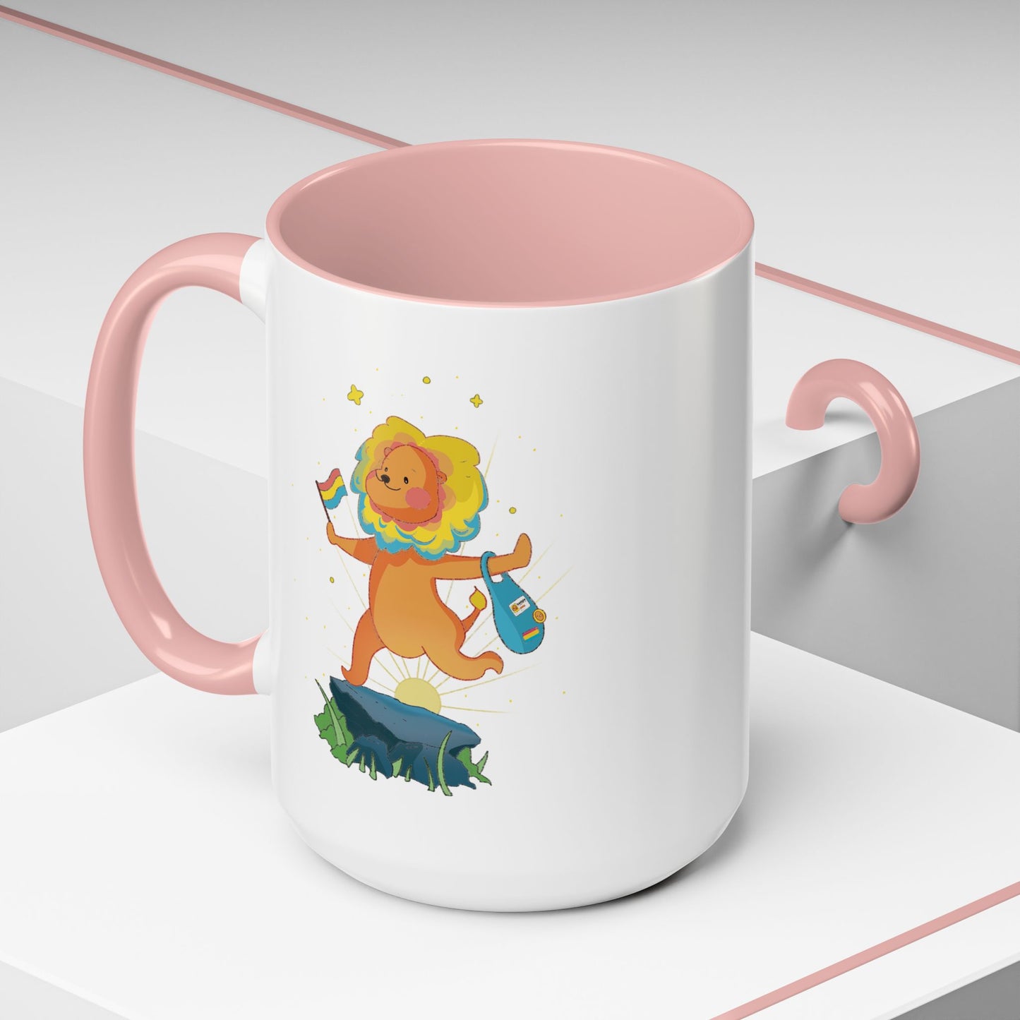 Badgie Ceramic Coffee Mug - Pansexual Lion "Barb"