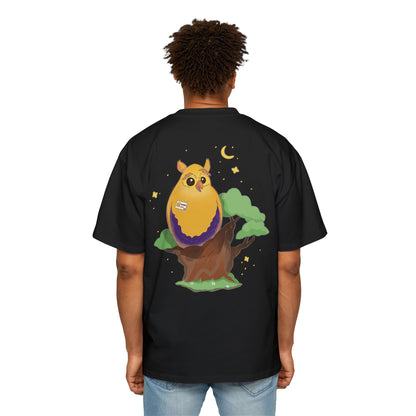 Badgie Oversized Heavy Drop Shoulder T-Shirt - Intersex Owl "Albert"