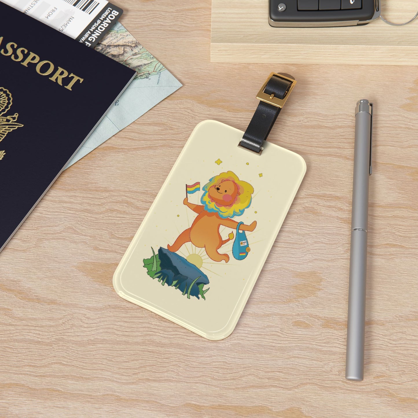 Badgie Luggage Tag - Pansexual Lion "Barb"