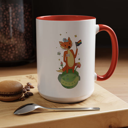 Badgie Ceramic Coffee Mug - Pride Fox "Kit"