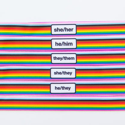Badgie Rainbow Pride Pronoun Lanyards - Badgie
