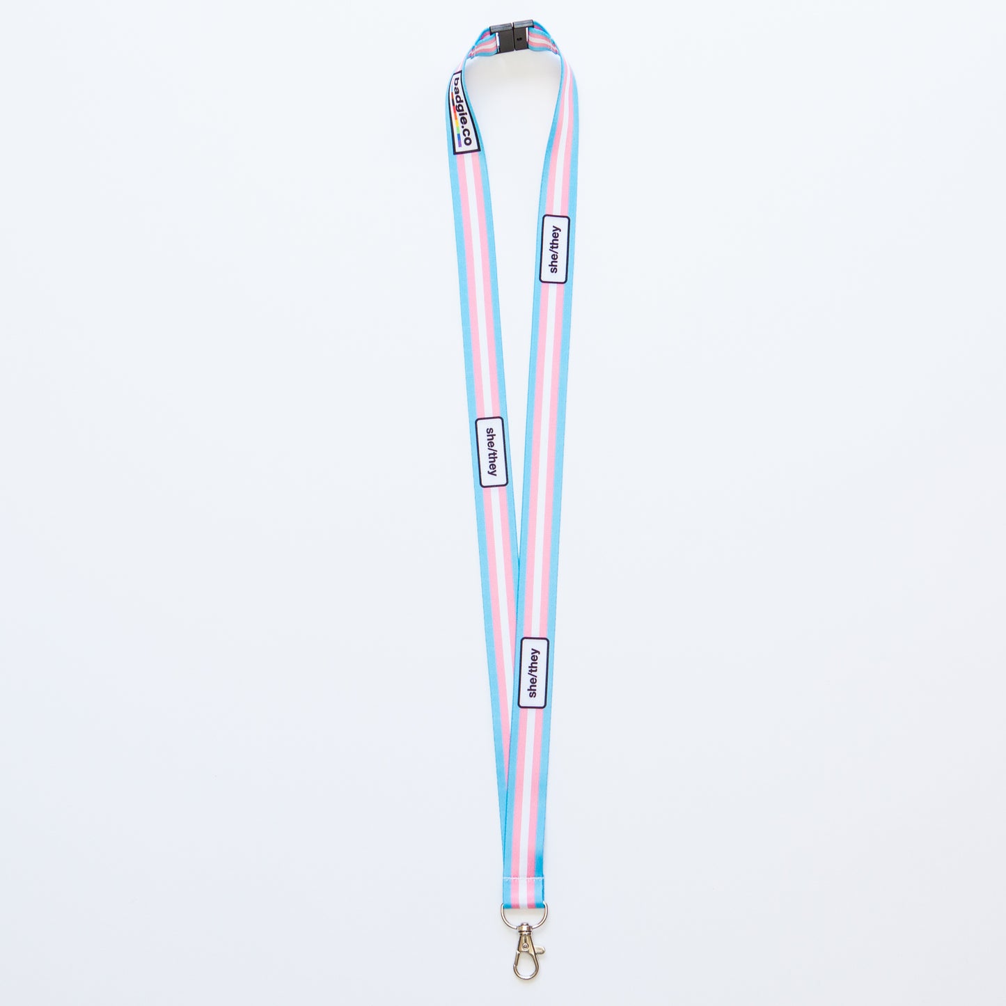 Badgie Trans Pronoun Lanyards - Badgie