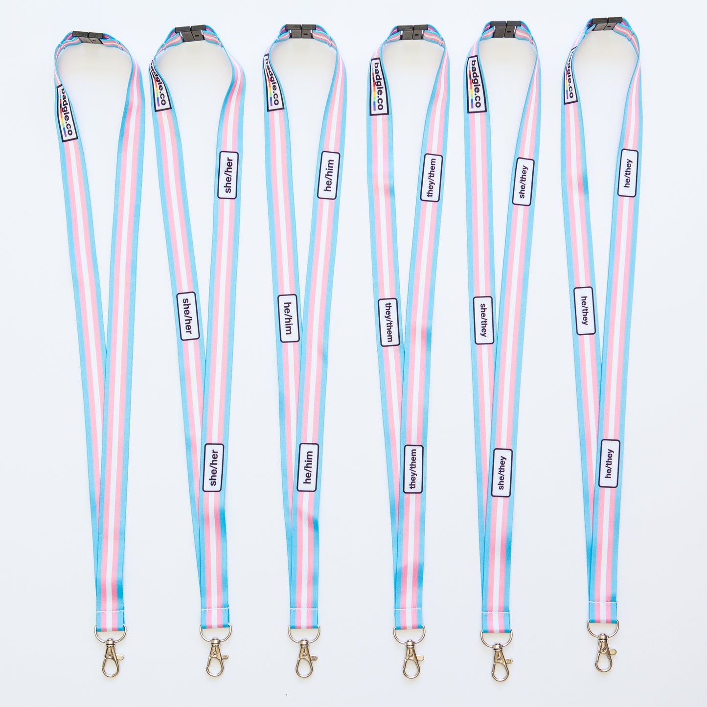 Badgie Trans Pronoun Lanyards - Badgie