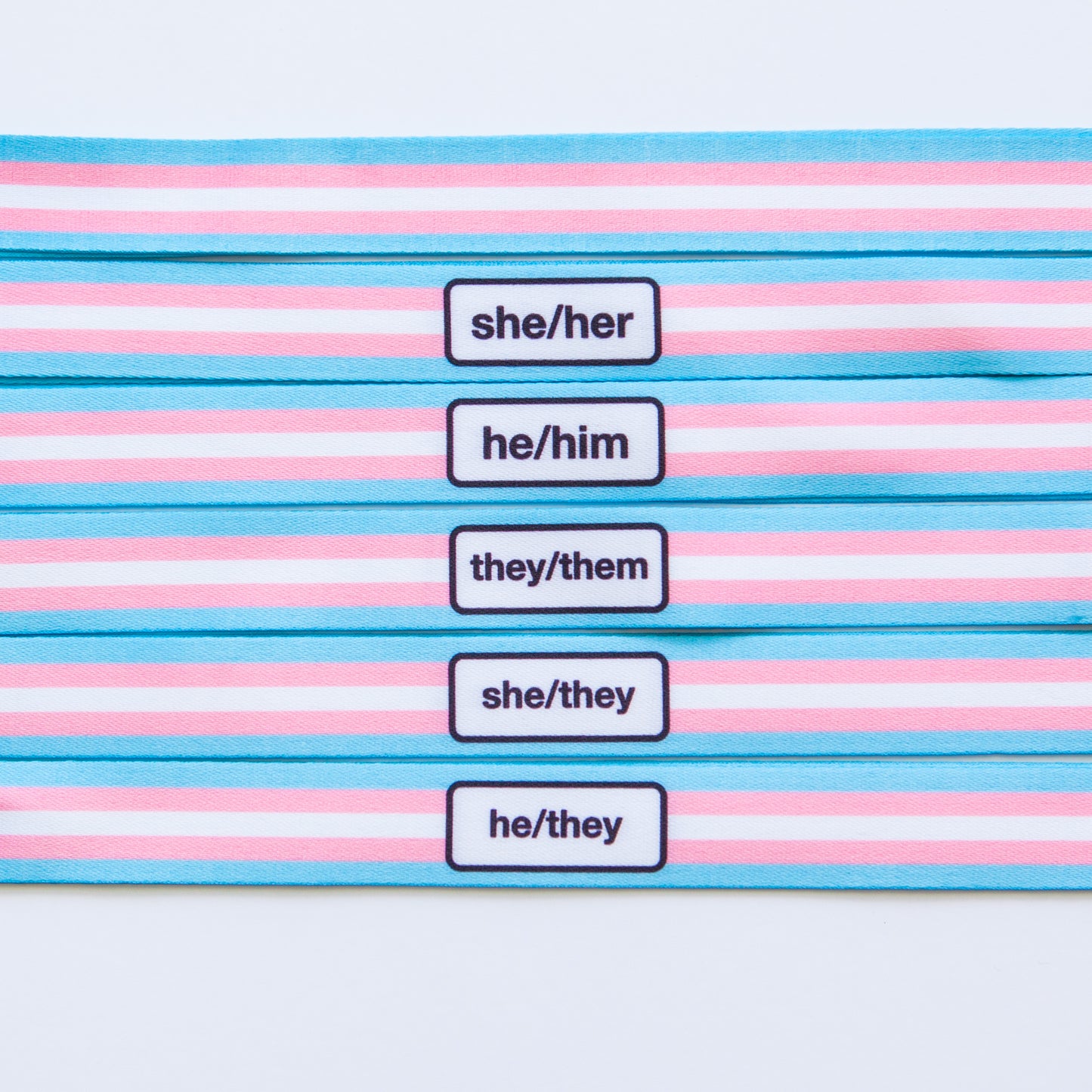 Badgie Trans Pronoun Lanyards - Badgie