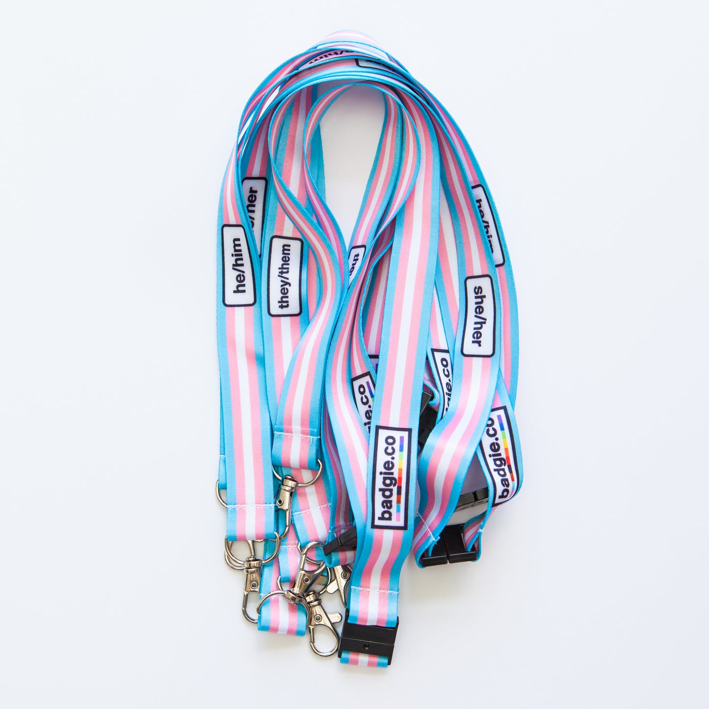 Badgie Trans Pronoun Lanyards - Badgie